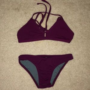 Jolyn magenta bikini top and bottom